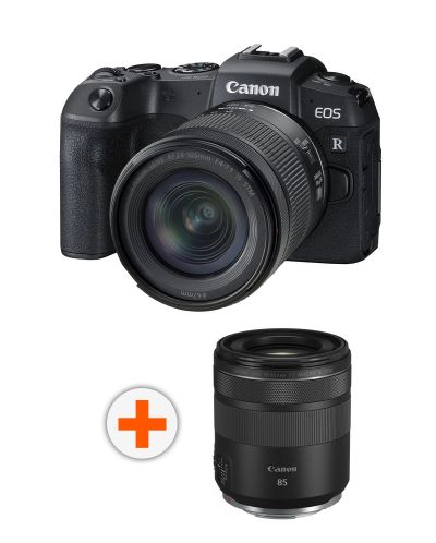Безогледален фотоапарат Canon - EOS RP, RF 24-105mm, f/F4-7.1 IS, черен + Обектив Canon - RF 85mm f/2 Macro IS STM - 1